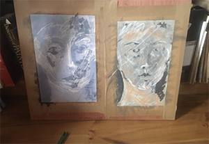 Two studies of a face